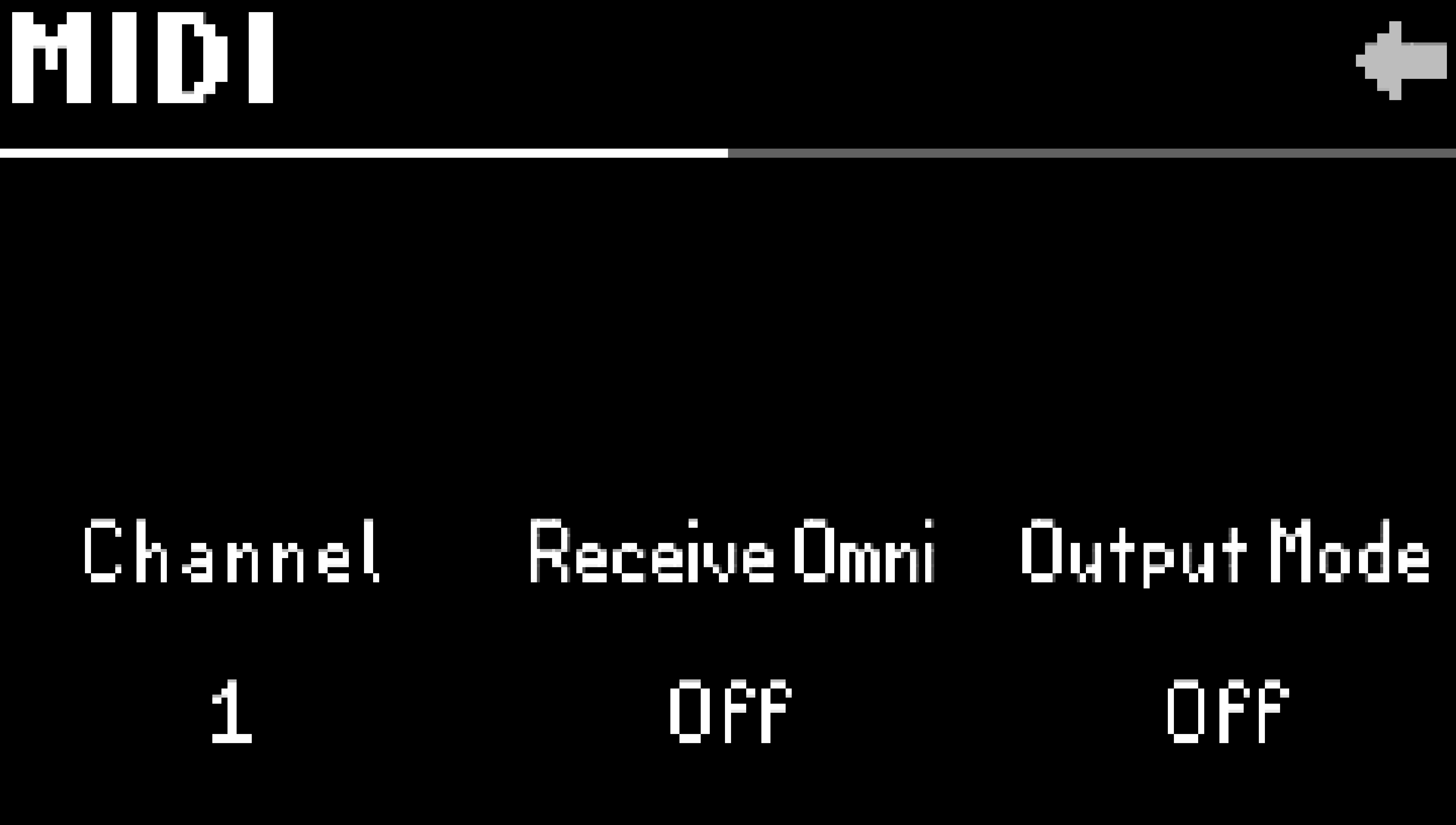 System Menu - MIDI page