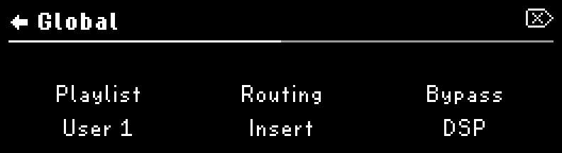 System Menu - Global page