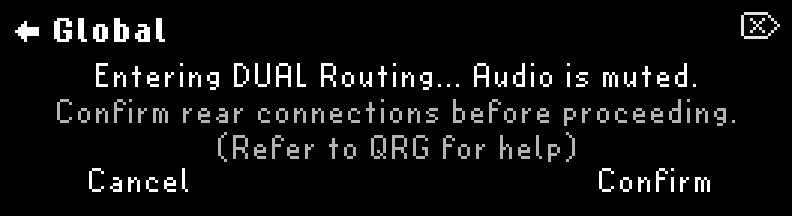 System Menu - Global Routing configuration