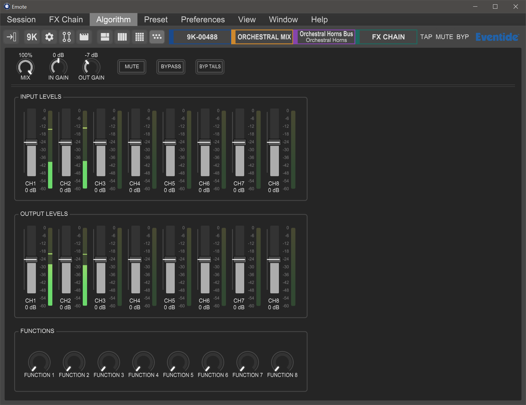 emote fx chain parameters