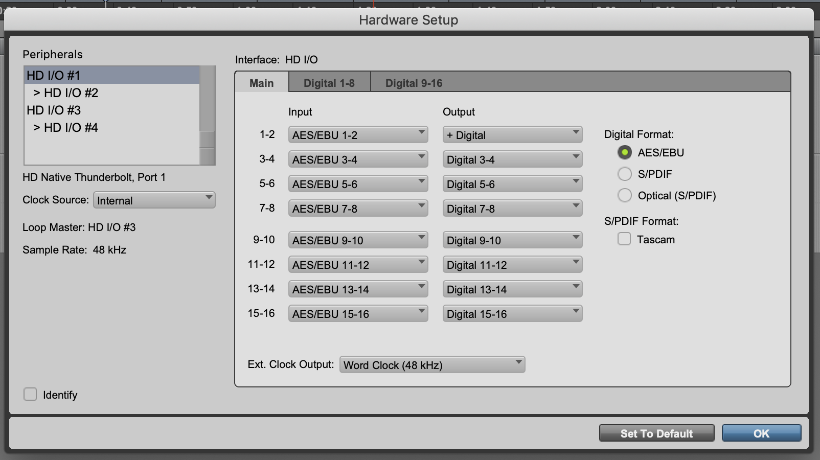 Pro Tools HD Hardware Setup