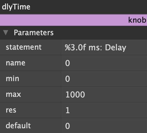 knob editor, showing how to display changing values in emote
