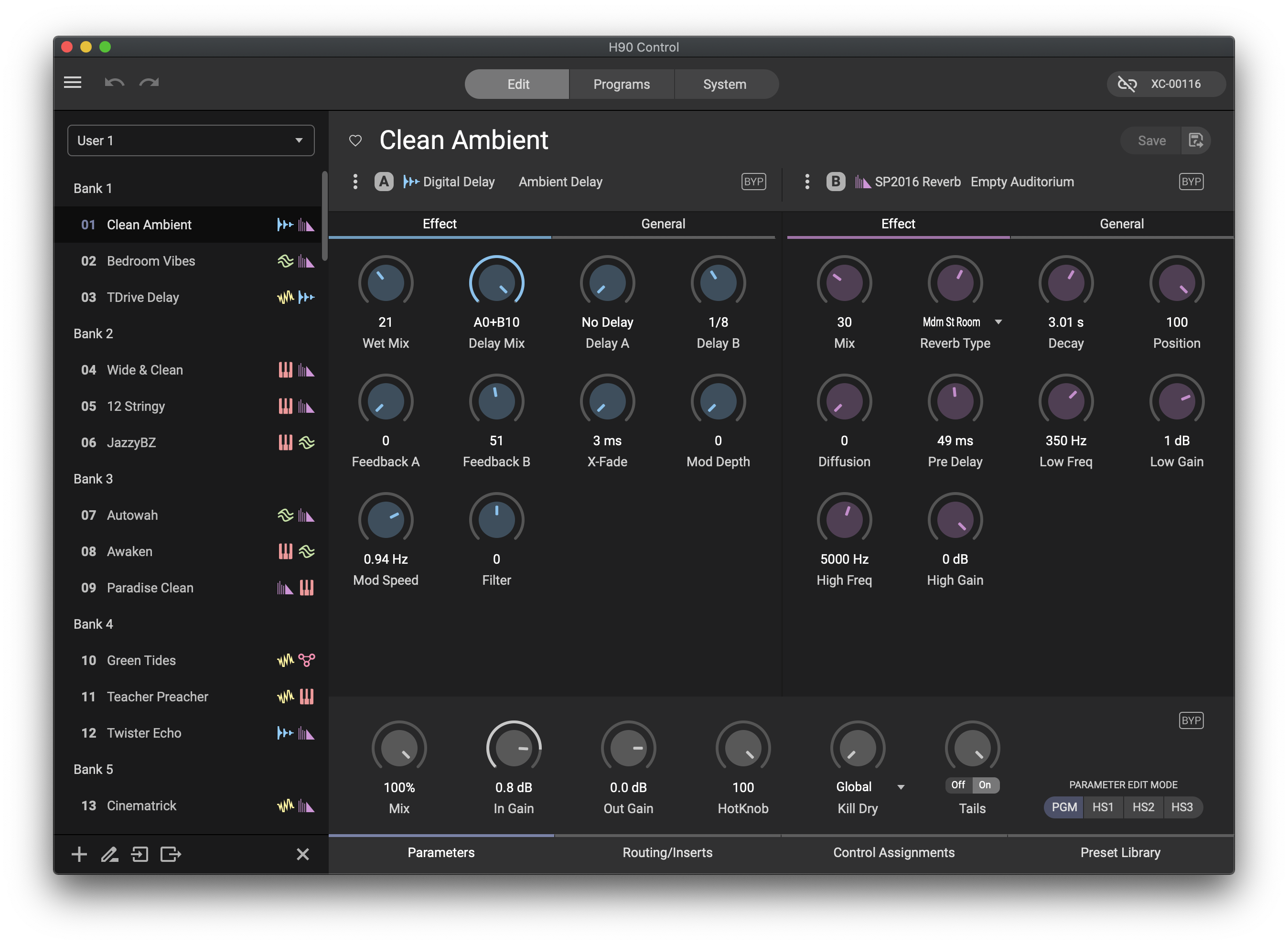 change h9 hotswitch control