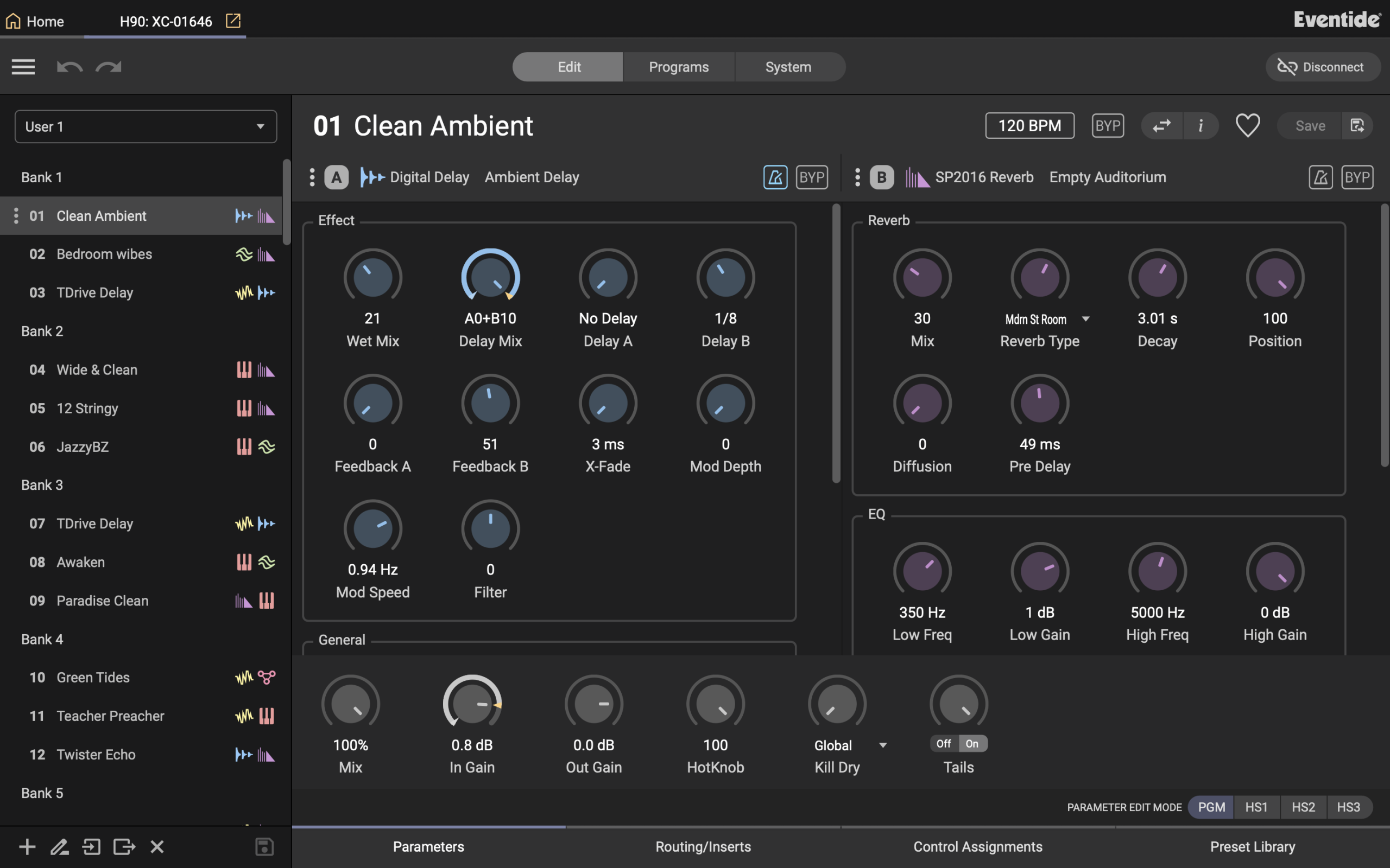H90 Eventide Control screenshot